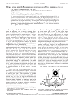Single sharp spot in fluorescence microscopy of two opposing lenses