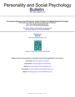 Bulletin Personality and Social Psychology