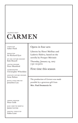 January 19 - Metropolitan Opera