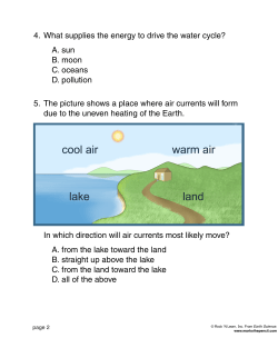 4. What supplies the energy to drive the water cycle? A. sun B. moon
