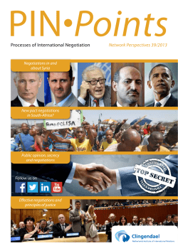 Latest issue of PINPoints - the Department of Peace and Conflict