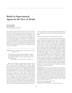 Belief in Supernatural Agents in the Face of Death