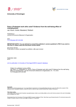 University of Groningen Does a Protestant work ethic exist