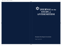 JOURNALfor the STUDYof ANTISEMITISM