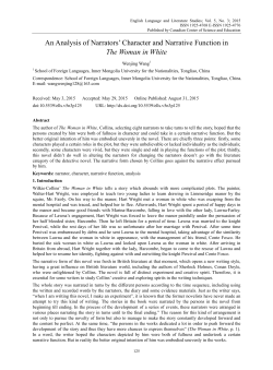 An Analysis of Narrators` Character and Narrative Function in The