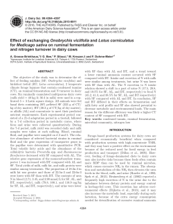 Effect of exchanging Onobrychis viciifolia and Lotus corniculatus for