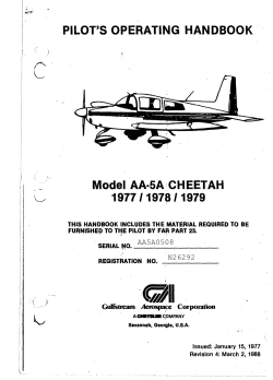 PILOT`S OPERATING HANDBOOK Model AA&middot;5A`CHEETAH