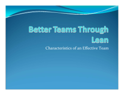 Characteristics of an Effective Team