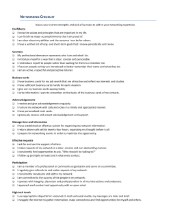 networking checklist