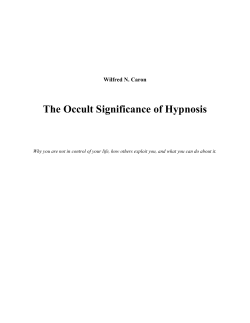 The Occult Significance of Hypnosis