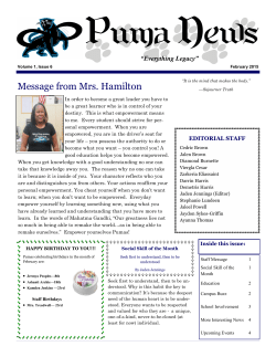 Message from Mrs. Hamilton