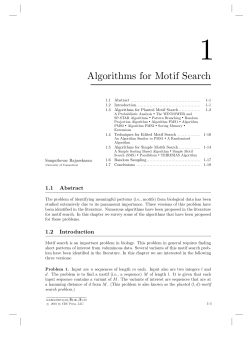 Algorithms for Motif Search