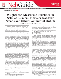 Weights and Measures Guidelines for Sales at Farmers