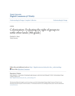 Colonization: Evaluating the right of groups to settle other lands [8th