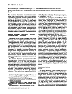 Macromolecular Creatine Kinase Type 1: a Serum Marker