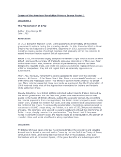 Causes of the American Revolution Primary Source Packet 1