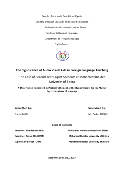 The Significance of Audio Visual Aids in Foreign Language