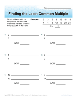 Finding the Least Common Multiple