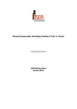 Personal Communities: Not Simply Families of