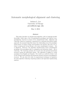 Automatic morphological alignment and clustering