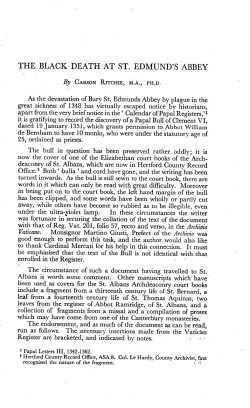 the black death at st. edmund`s abbey