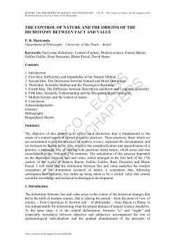 The Control of Nature and the Origins of the Dichotomy