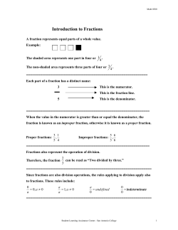 Introduction to Fractions