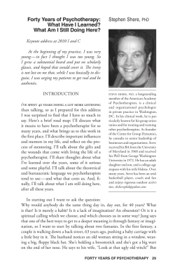 Another sample article - American Academy of Psychotherapists