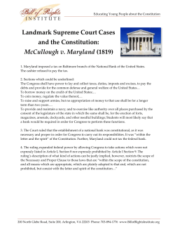 McCullough v. Maryland (1819)