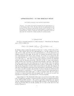 APPROXIMATING z IN THE BERGMAN SPACE 1. Introduction