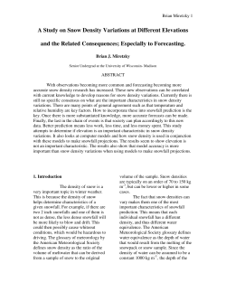 A Study on Snow Density Variations at Different Elevations and the