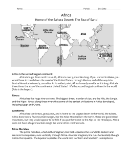 Sahara Desert Reading - Brookings School District