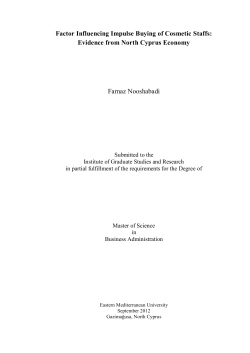 Factor Influencing Impulse Buying of Cosmetic Staffs: Evidence from