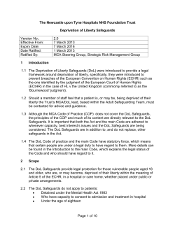 Deprivation of Liberty Safeguards