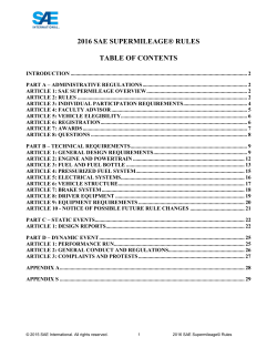 2016 sae supermileage&reg; rules - SAE Students