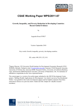 Growth, Inequality, and Poverty Reduction in Developing Countries