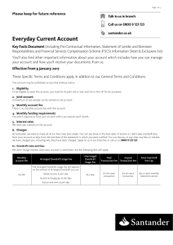 Santander Everyday Current Account Key Facts
