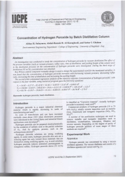 Concentration of Hydrogen Peroxide by Batch Distillation