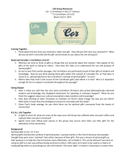 Life Group Resources Cor: 1 Corinthians in the 21st Century &ldquo;&rdquo; (1