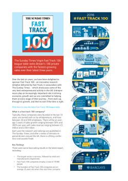 The Sunday Times Virgin Fast Track 100 league table ranks Britain`s