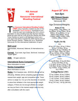 4th Annual 2016 Vancouver International Wrestling Festival August