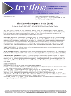 The Epworth Sleepiness Scale (ESS)