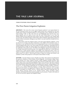 The First Patent Litigation Explosion