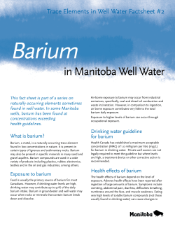 Barium in Manitoba Well Water