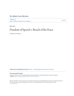 "Freedom of Speech v. Breach of the Peace," St. John`s