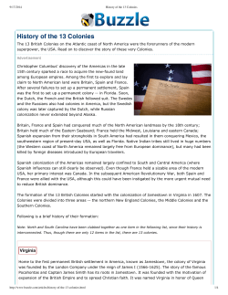 History of the 13 Colonies