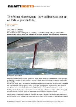 The foiling phenomenon &ndash; how sailing boats got up
