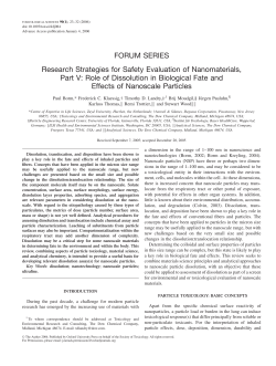 FORUM SERIES Research Strategies for Safety