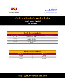 Credit and Grade Conversion Scales https://studyabroad.asu.edu