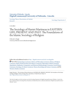 The Sociology of Harriet Martineau in EASTERN LIFE, PRESENT
